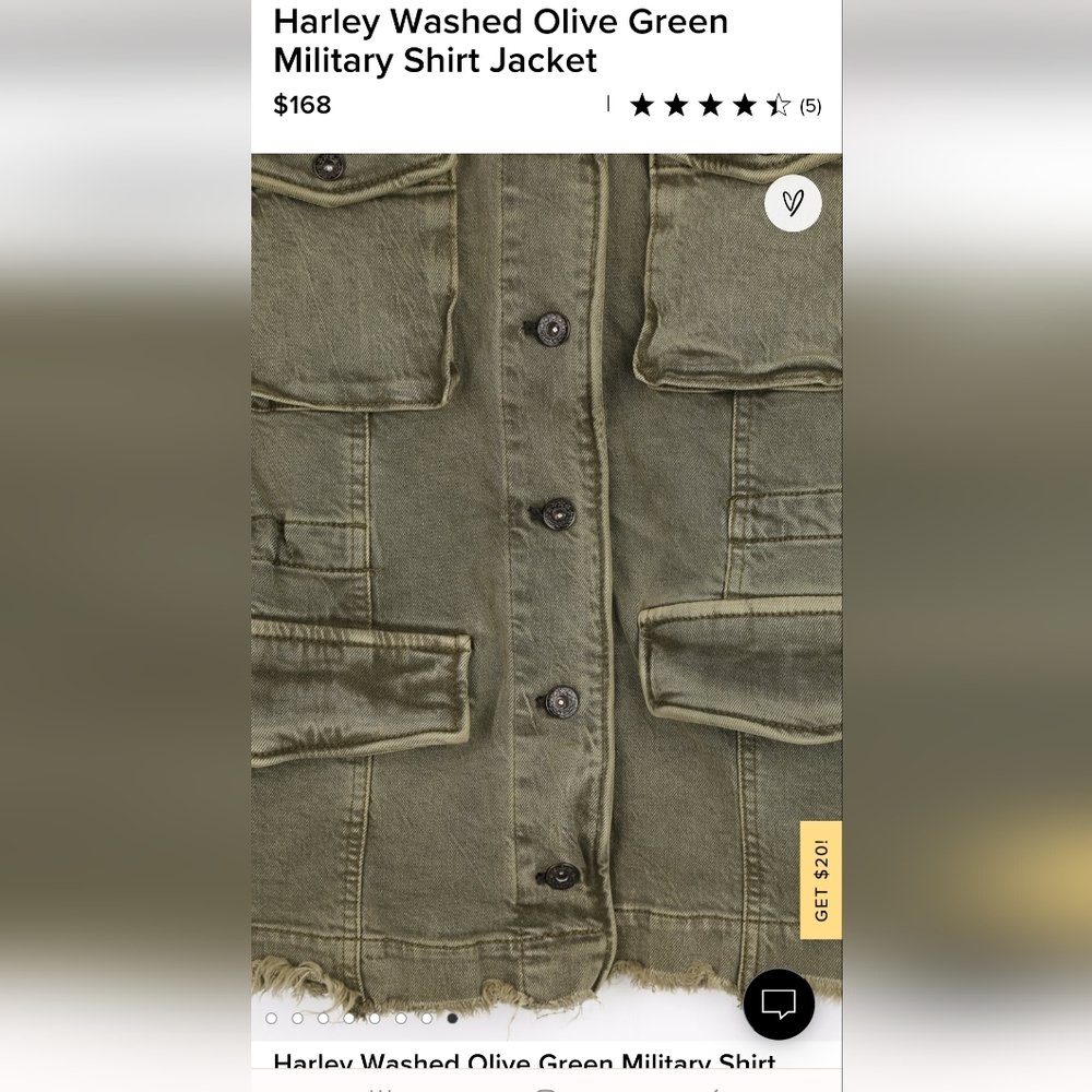 Free People Olive shirt jacket - Picture 7 of 8